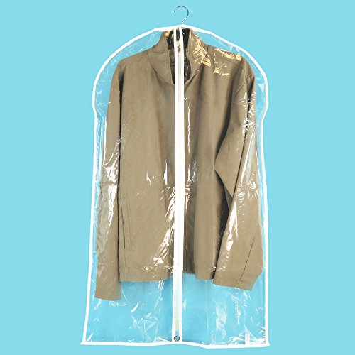 Clear Showerproof Suit Cover with White Trim - 40 Inches