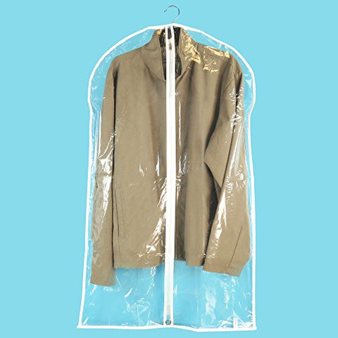 Clear Showerproof Suit Cover with White Trim - 40 Inches