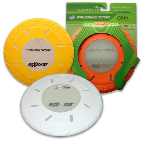 Max Flight Glow Frisbee, 160 grams (color may vary)