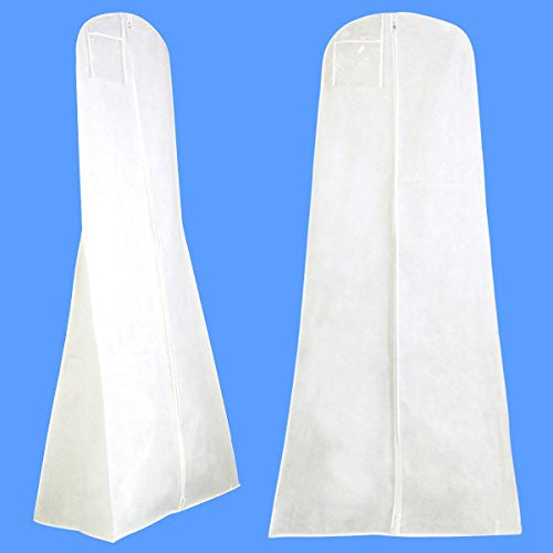 Extra Wide Breathable Wedding Dress Gown Cover - 72 Inches, white
