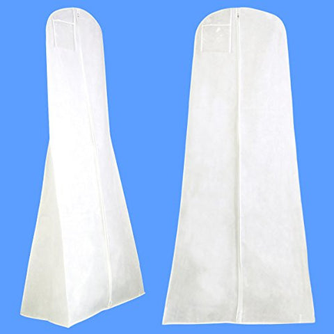 Extra Wide Breathable Wedding Dress Gown Cover - 72 Inches, white