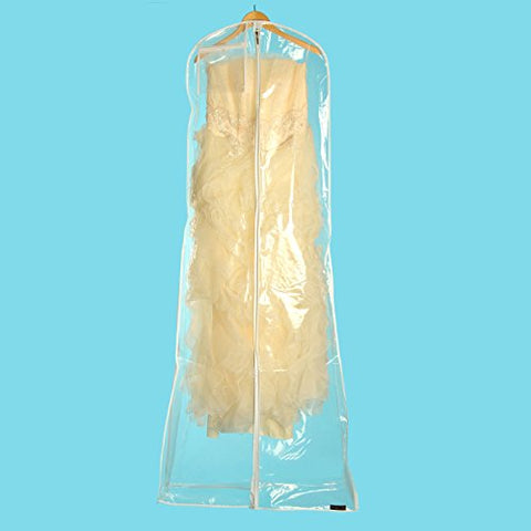 Clear Showerproof Dress Gown Cover with White Trim - 72 Inches