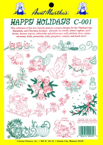 Aunt Martha's Iron-On Transfer Collections Happy Holidays
