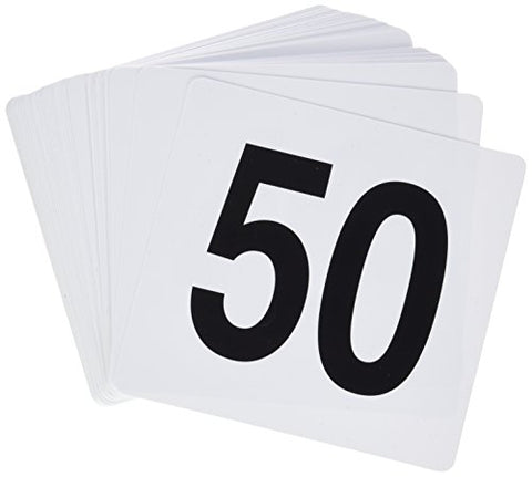 Table Numbers, 1-50, 4" x 3-3/4", Plastic