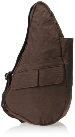 Distressed Nylon Healthy Back Bag, Brown, XSmall