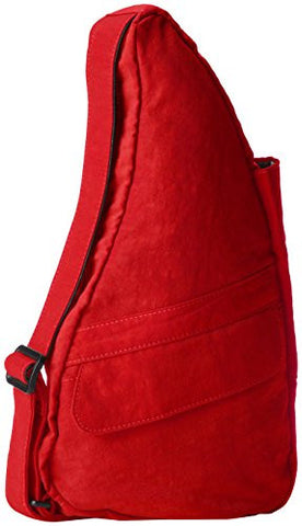 Distressed Nylon Healthy Back Bag, Crimson, XSmall
