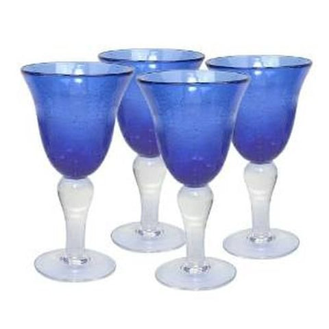 IRIS GOBLET, 14 OZ., COBALT BLUE
