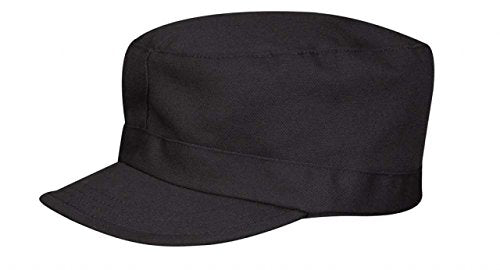 BDU Patrol Cap (60/40 Cotton/Poly Twill) Small (Black)