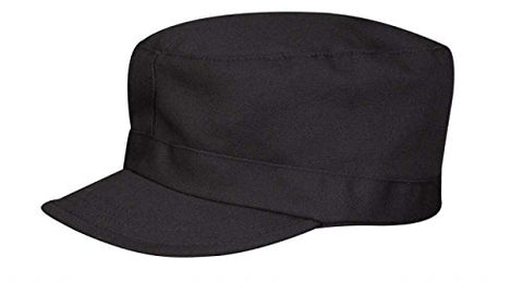 BDU Patrol Cap (60/40 Cotton/Poly Twill) Small (Black)