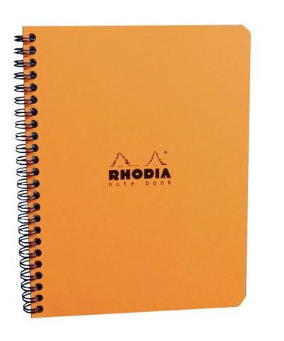 Rhodia Classic Notebook, Side Wirebound, Orange, Graph, 9 x 11 ¾