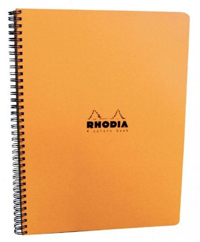 Rhodia Classic Notebook, Side Wirebound, Orange, Lined w/margin, 9 x 11 ¾