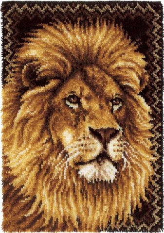 Wonderart - 27" x 40" Latch Hook Kit Lion