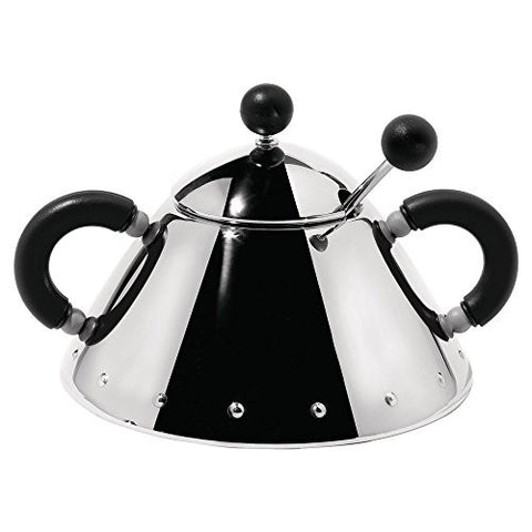 Sugar bowl with spoon, Black, h 3¼ in. 7 oz