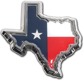 Texas Flag Chrome Emblem (TX Shape with color)
