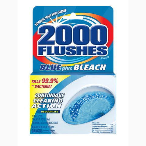 2000 Flushes Blue Plus Bleach, Single Pack