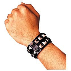 Studded Wristband - Double - Black