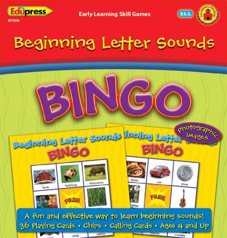 Beginning Letter Sounds Early Learning Bingo