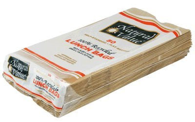 Natural Value 100% Recycled Paper Products, 10% Post Consumer Paper Lunch Bags (50 ct.)