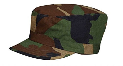 BDU Patrol Cap (100% Cotton Ripstop) Small (Woodland)