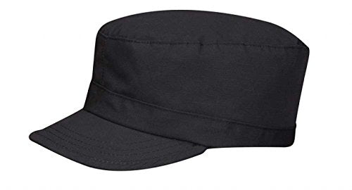 BDU Patrol Cap (100% Cotton Ripstop) Extra Large (Black)
