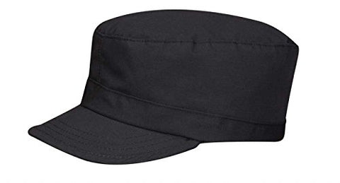 BDU Patrol Cap (100% Cotton Ripstop) Extra Large (Black)