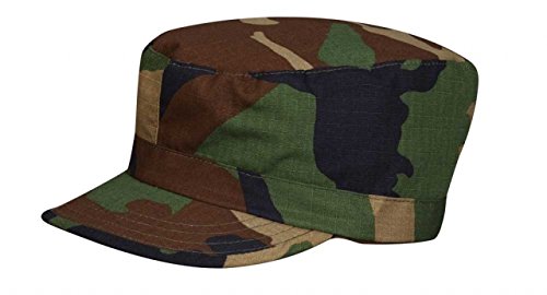 BDU Patrol Cap (100% Cotton Ripstop) Medium (Woodland)