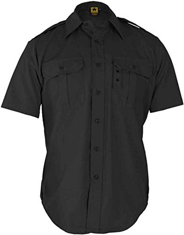 Tactical Dress Shirt - Short Sleeve Small Regular (Black)