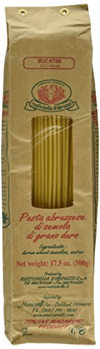 Rustichella d'Abruzzo Pasta, Durum Wheat in Brown Paper Bag, Bucatini, 500 gr/1.1 lb