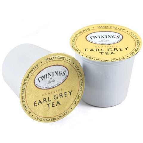 Twinings of London Earl Grey Flavoured Black Tea single serve capsules for Keurig K-Cup pod brewers, 12 count (Pack of 2)
