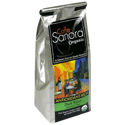 CAFFE SANORA Ground Coffee Dark Roast At least 95% Organic 6/12 OZ