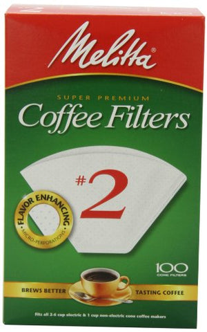 Melitta 622712 Cone Coffee Filters, 100 Count, White