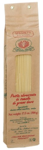 Rustichella d'Abruzzo Pasta, Durum Wheat in Brown Paper Bag, Spaghetti, 500 gr/1.1 lb