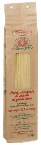 Rustichella d'Abruzzo Pasta, Durum Wheat in Brown Paper Bag, Spaghetti, 500 gr/1.1 lb