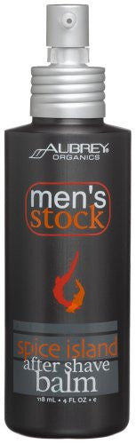 Aubrey Organics Men's Stock Spice Island After Shave Balm, 4-Ounce Bottles (Pack of 2)