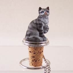 Silver Shorthaired Tabby Cat Bottle Stopper