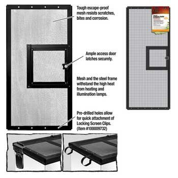 ZILLA METAL SCREEN COVER WITH DOOR BLACK 30 X 12 INCH