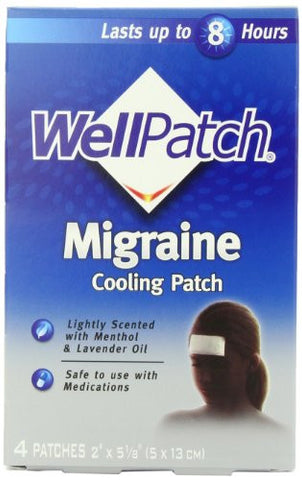 WellPatch Migraine Cooling Headache Patches, 4Patches/Pouch