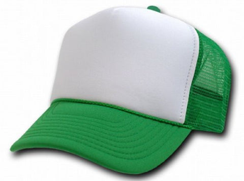 DECKY Two Tone Trucker Mesh Caps Plain Baseball Hat (Kelly)
