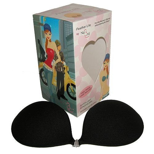 NuBra Feather Lite Super Light Adhesive Bra, Black, Size C Cup 1 ea
