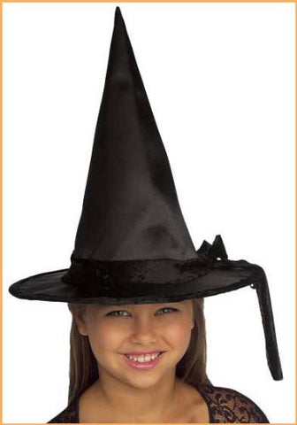 Satin Witch Hat - Black