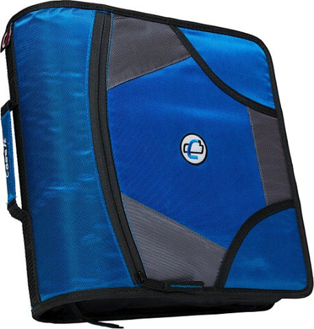 Case-it King Sized Zip Tab 4-Inch D-Ring Zipper Binder, Blue