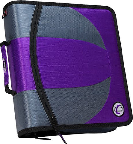 Case-it 2-in-1 Zipper D-Ring Binder, Purple