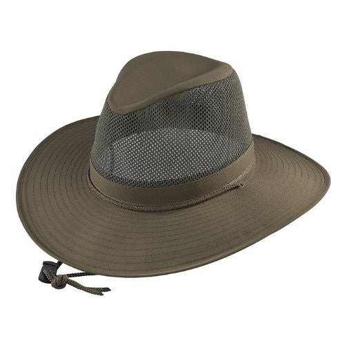 Aussie Crushable - SPF 50+ Fabric w/ Mesh,3 in Brim & Cool Max Sweat, Olive, X-Large