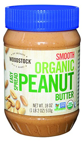 WOODSTOCK PET Peanut Butters - Organic Peanut Butter, Salted & Smooth 18oz