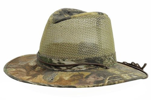Aussie Breezer (Timber) - Polycotton Camo w/ Chin cord, 3" Brim, Large