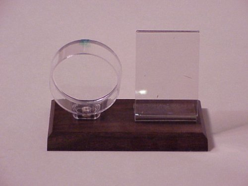Puck & Card Dark Wood Holder