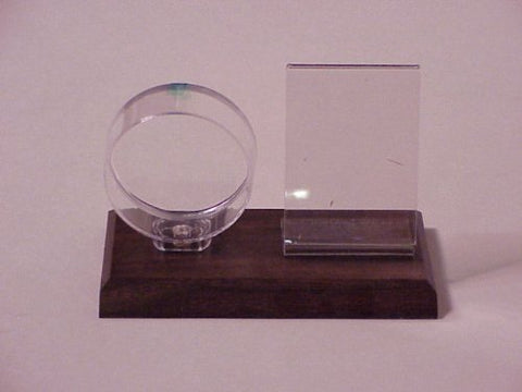 Puck & Card Dark Wood Holder