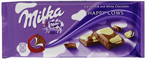 Milka Happy Cow White & Milk Chocolate Bar 3.5 oz