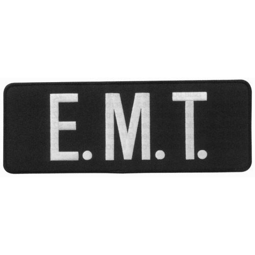 Large Back Patch - EMT - White on Black