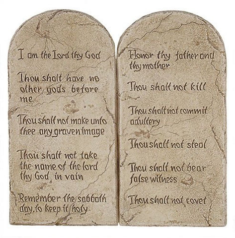 Ten Commandments Wall Plaque, 14 Inches Tall